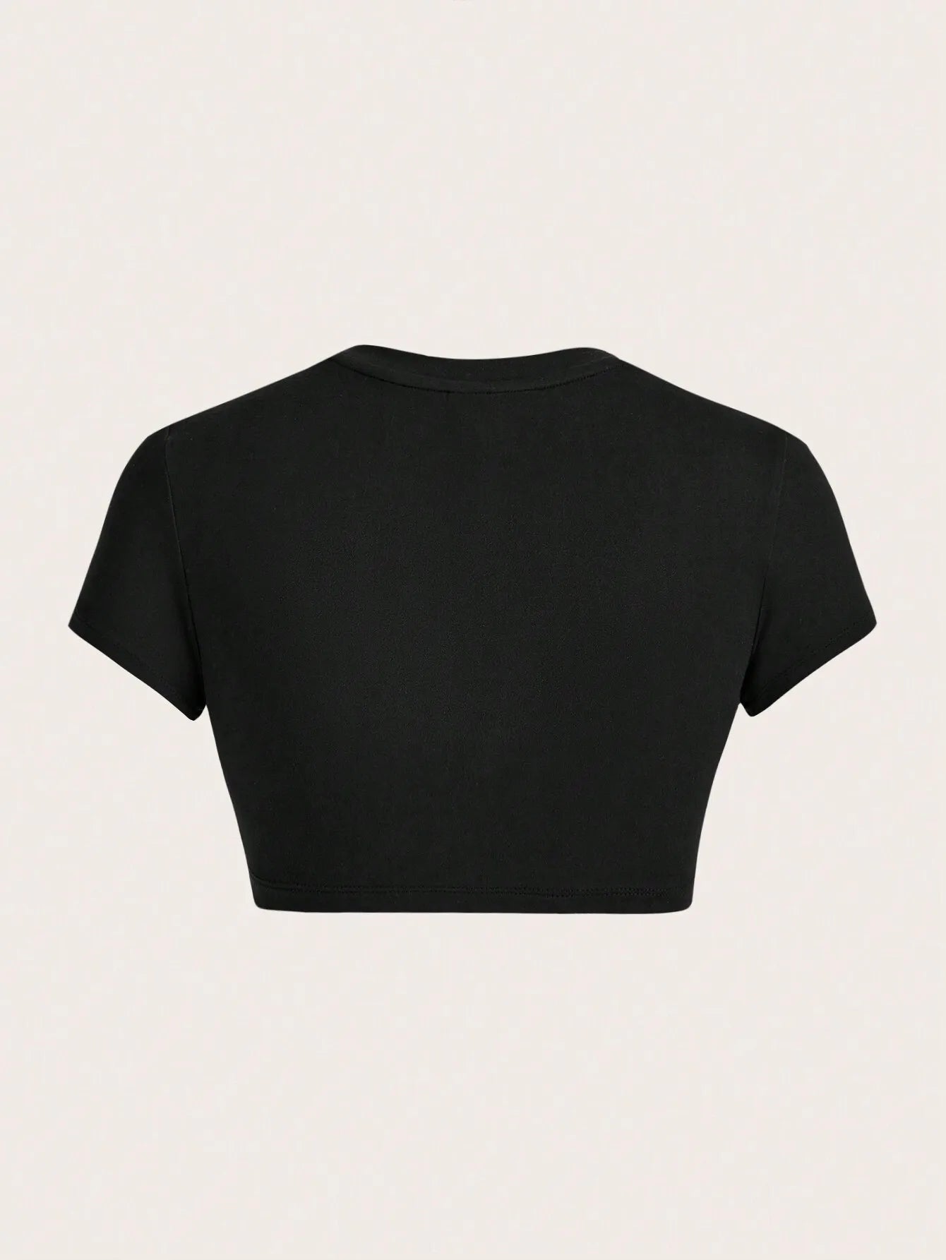 Black Crop Short Sleeve T-Shirt