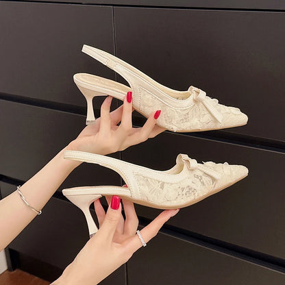 Fashionable Mesh Elegant Banquet High-heeled Sandals