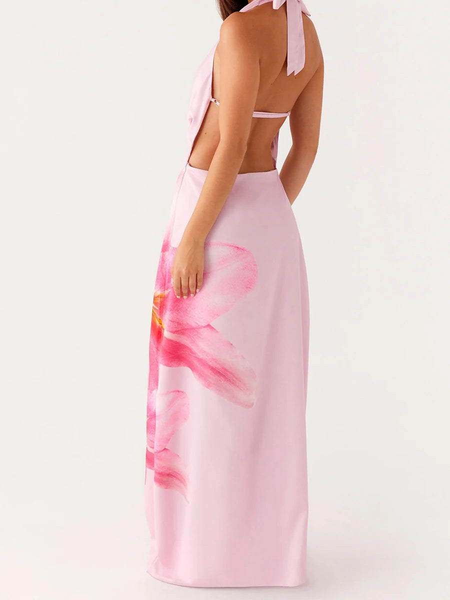 Elegant Floral Sleeveless Maxi Dress