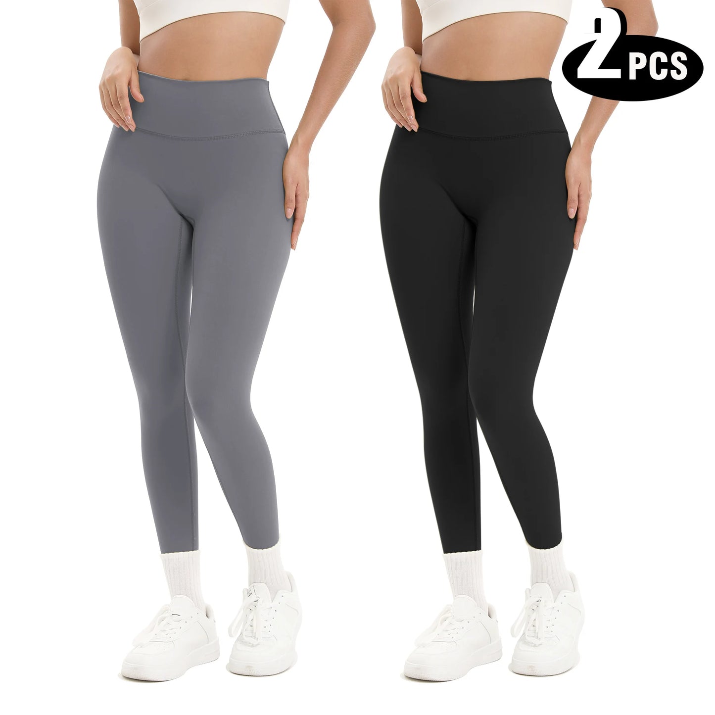 2 Pack High Waisted Sexy Butt Lifting Yoga Leggings