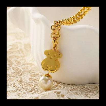 Bear Bracelet Stud Earrings Necklace Set,