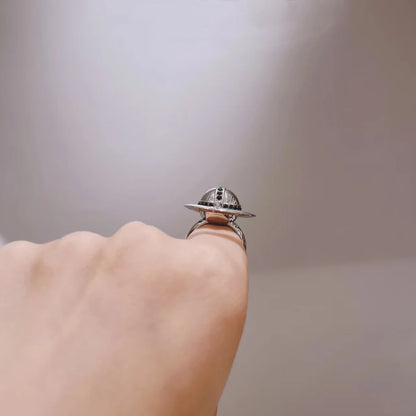 Sterling Silver Can Open Saturn  Ring