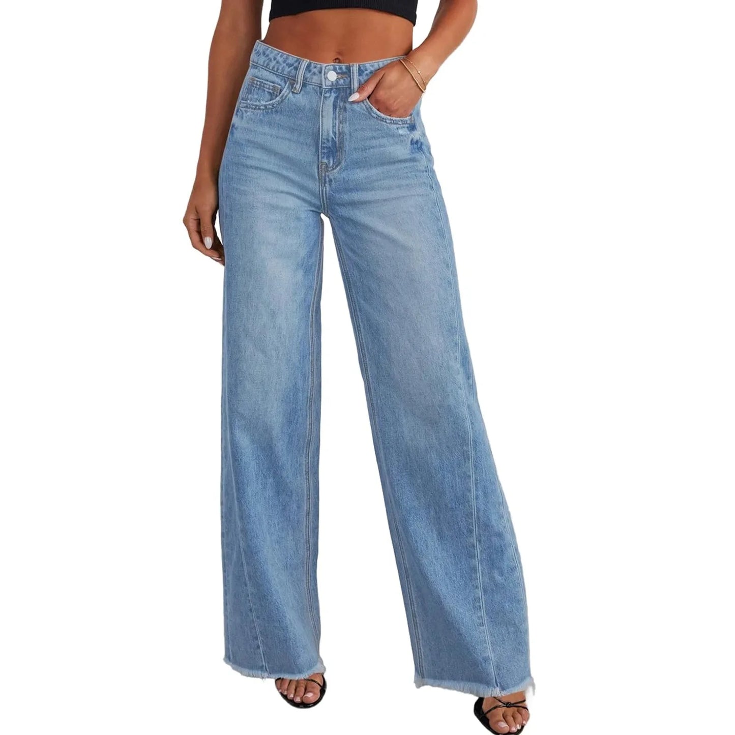 Retro High Waist Straight Leg Jeans