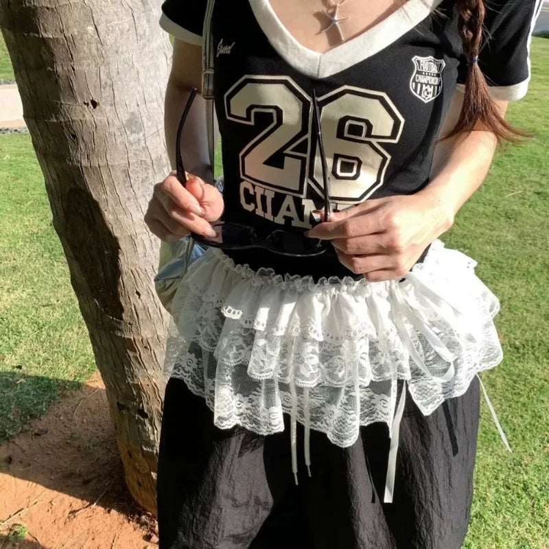 Lace Mini Layered Skirt