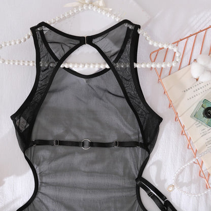 Women's Seductive Sheer Backless Tank Underwear Kit
