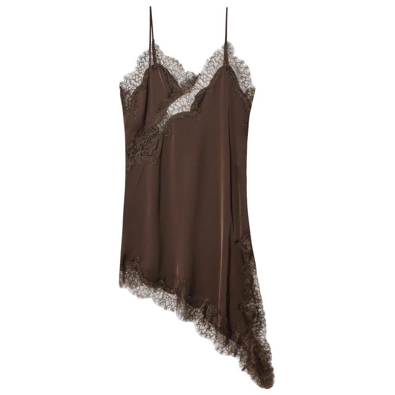 Dresses Lace Asymmetric Slip Dress