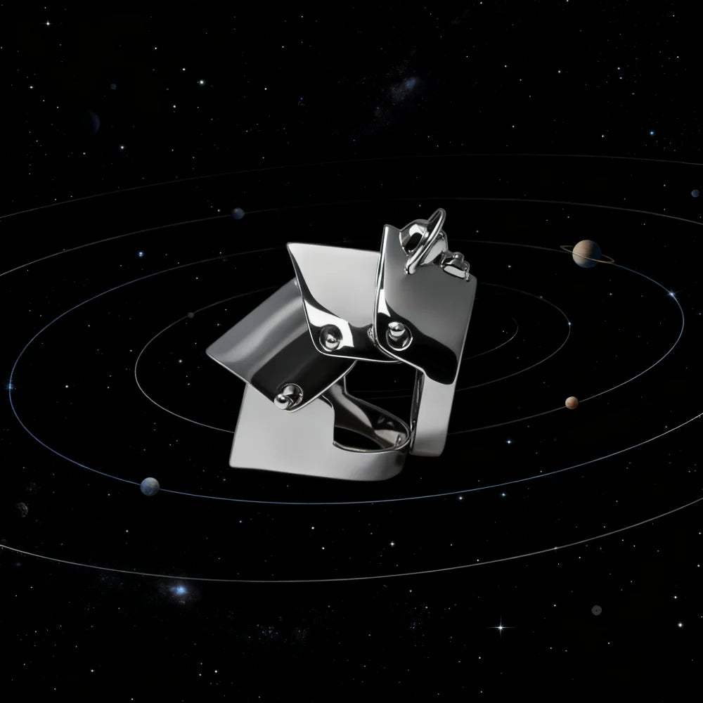 Silver ARMOUR Four Section Saturn Ring