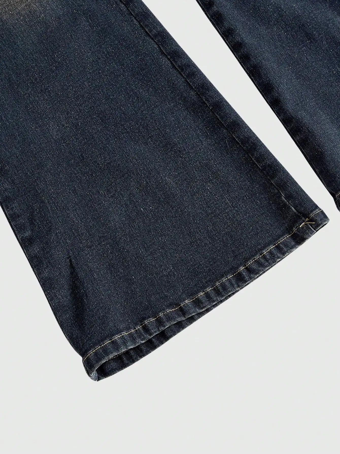 Lace Patchwork Low Waist Flared Denim Jeans