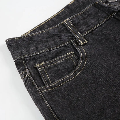 Floral Embroidery Jeans Vintage