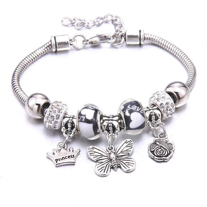 White Butterfly Charm Bracelet & Bangles