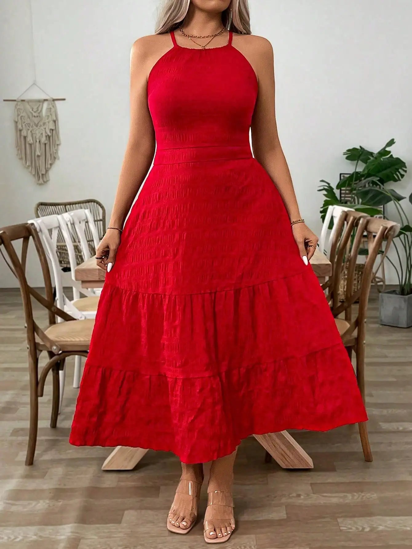 Plus Size Halter Maxi Dress