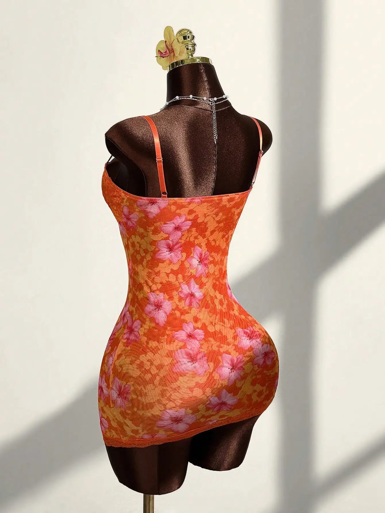 Floral Lace Mesh Bodycon Mini Dress