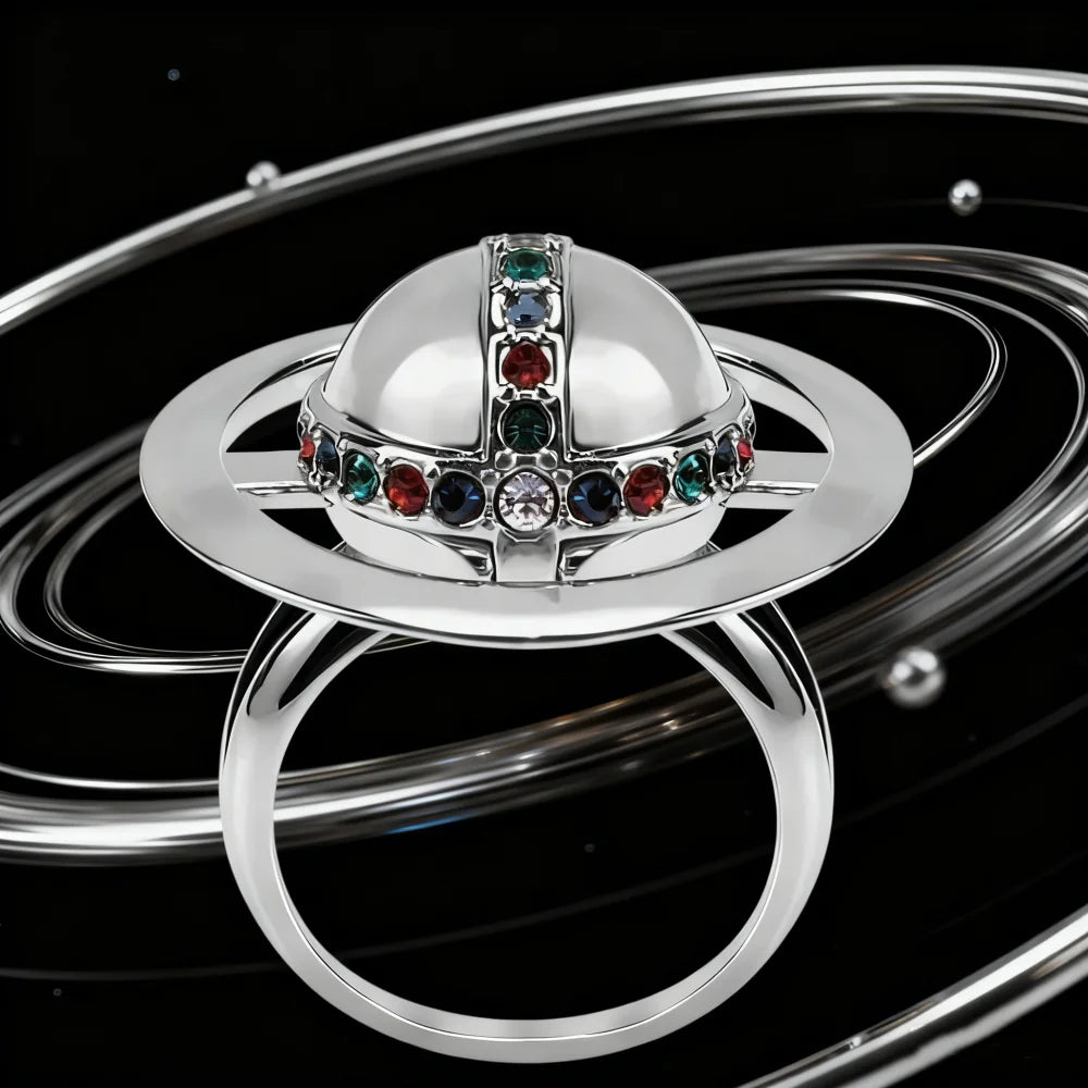 Sterling Silver Can Open Saturn  Ring