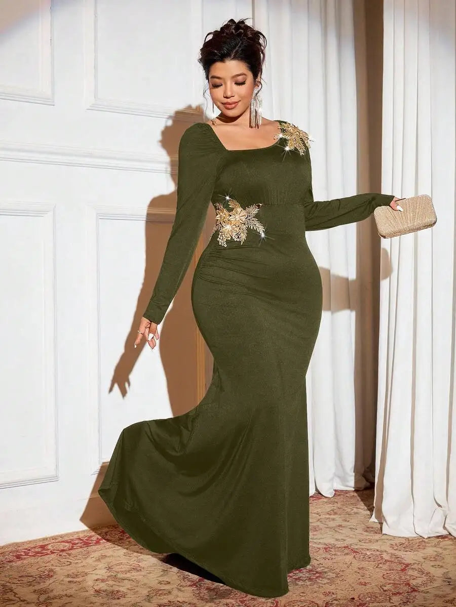 Black Long Sleeve Mermaid Dress