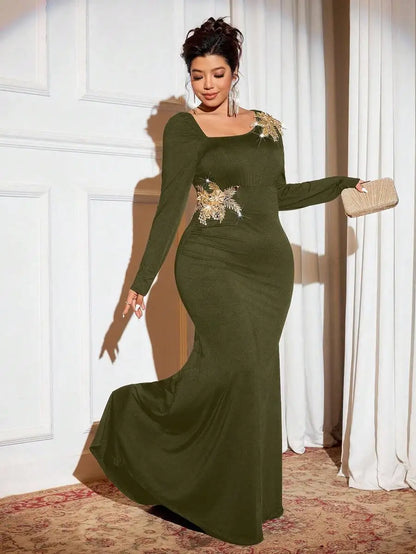 Black Long Sleeve Mermaid Dress