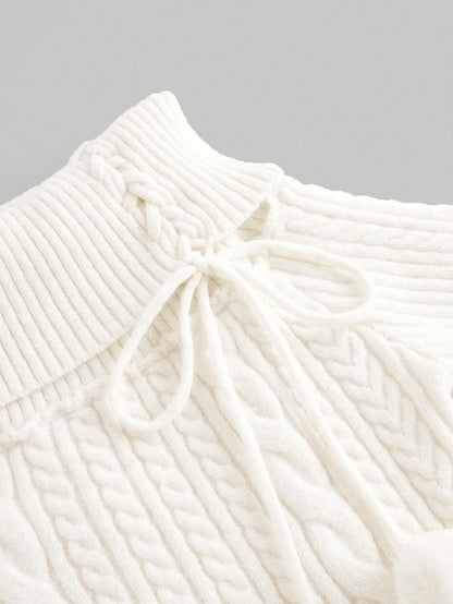Kawaii Off Shoulder Fuzzy Sweater Dress