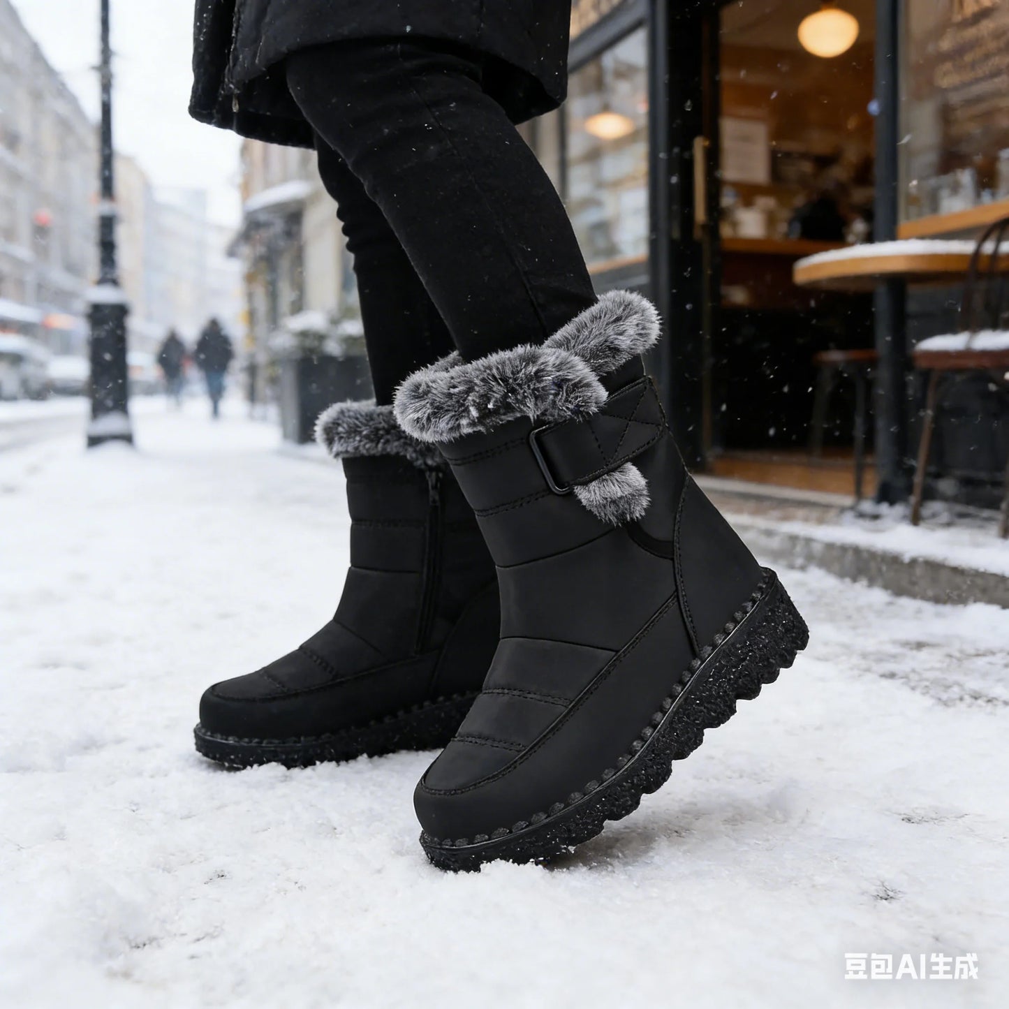 New Faux Fur Long Plush Snow Boots
