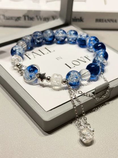 Celestial Glass Bead Bracelet
