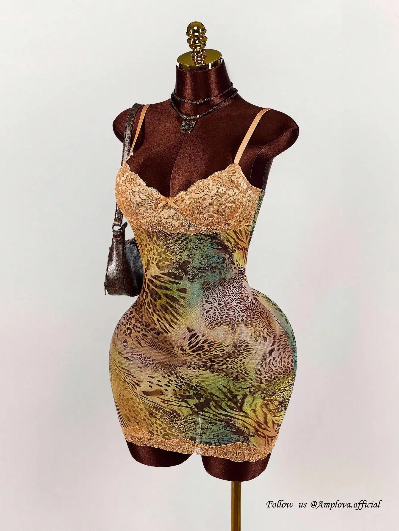 Floral Lace Mesh Bodycon Mini Dress