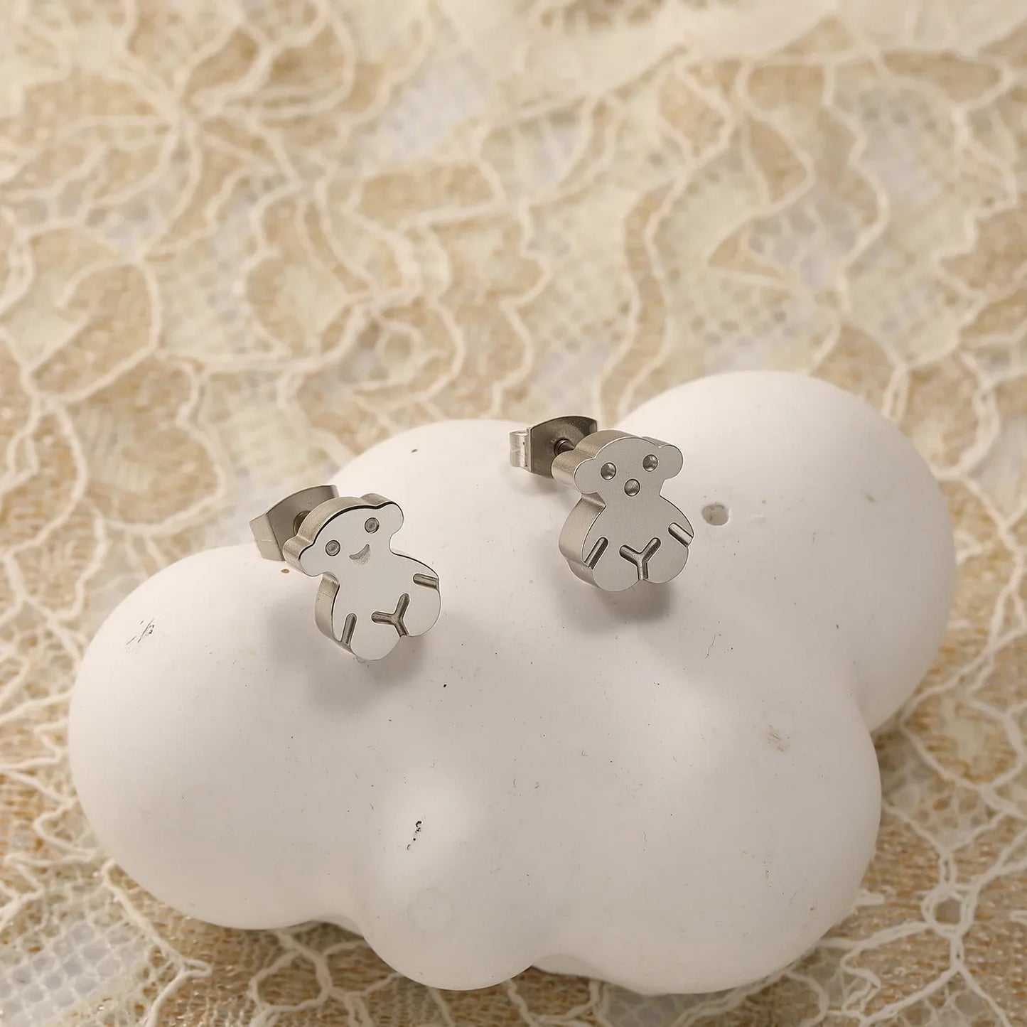 Bear Bracelet Stud Earrings Necklace Set,