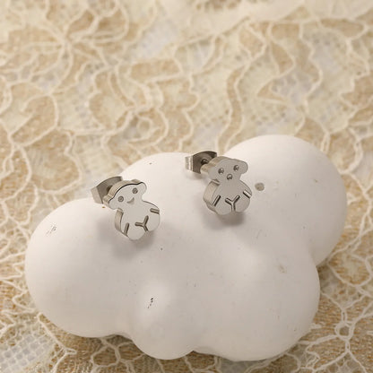 Bear Bracelet Stud Earrings Necklace Set,