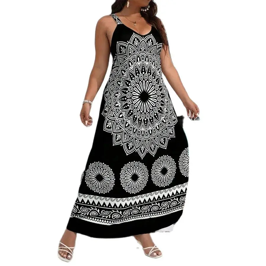 Women's Suspender Bohemian Backless Dress