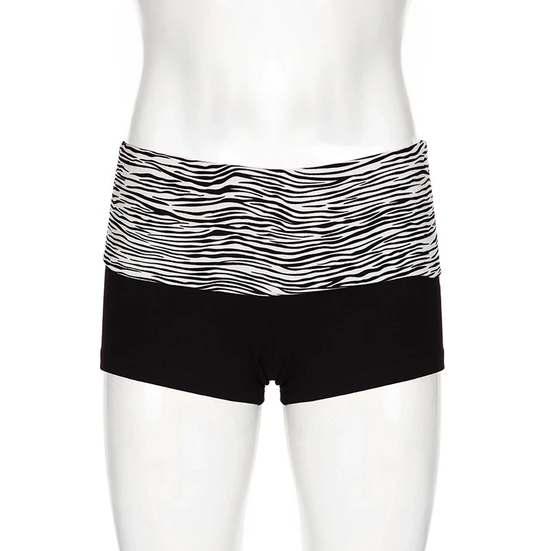 SUCHCUTE  Casual Zebra Print Elastic Shorts