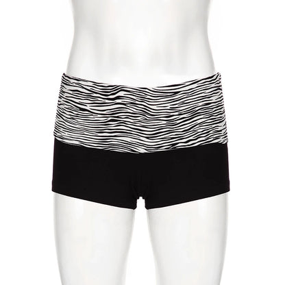 SUCHCUTE  Casual Zebra Print Elastic Shorts