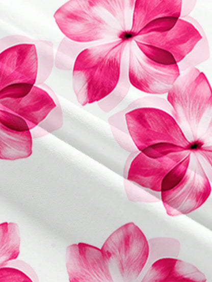 Off-Shoulder Backless Floral Print A-line Dress