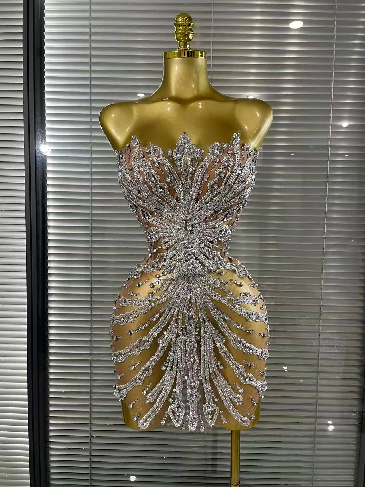 Shining Sequins Sexy Strapless  Mini Dress