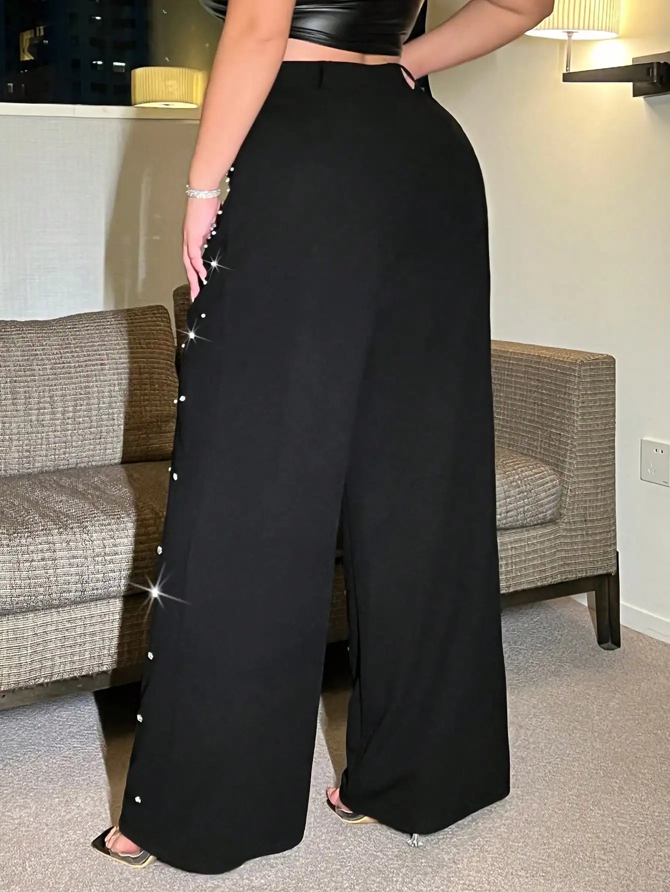 Plus Size Sparkle Gradient Knit Pants
