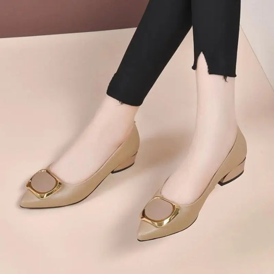 Women's Pointed-Toe Chunky Heel Pumps,