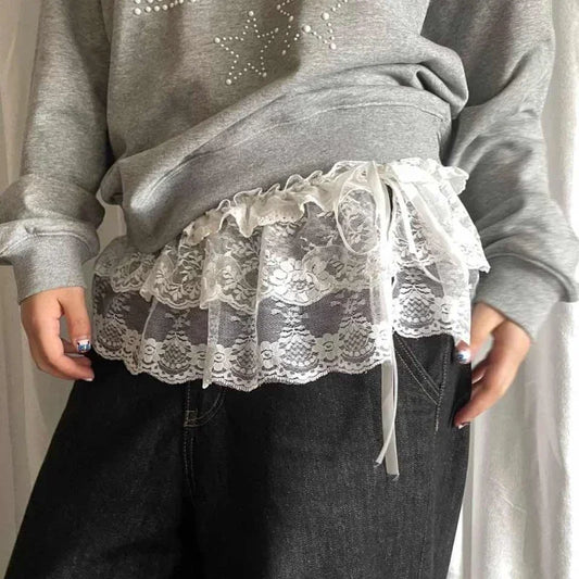 Lace Mini Layered Skirt