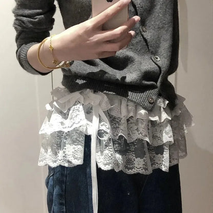 Lace Mini Layered Skirt
