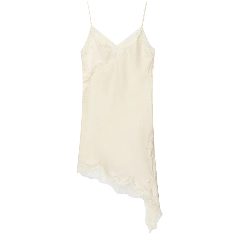 Dresses Lace Asymmetric Slip Dress