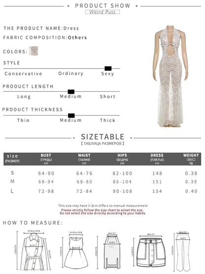 Weird Puss Lace Sexy Halter Dress