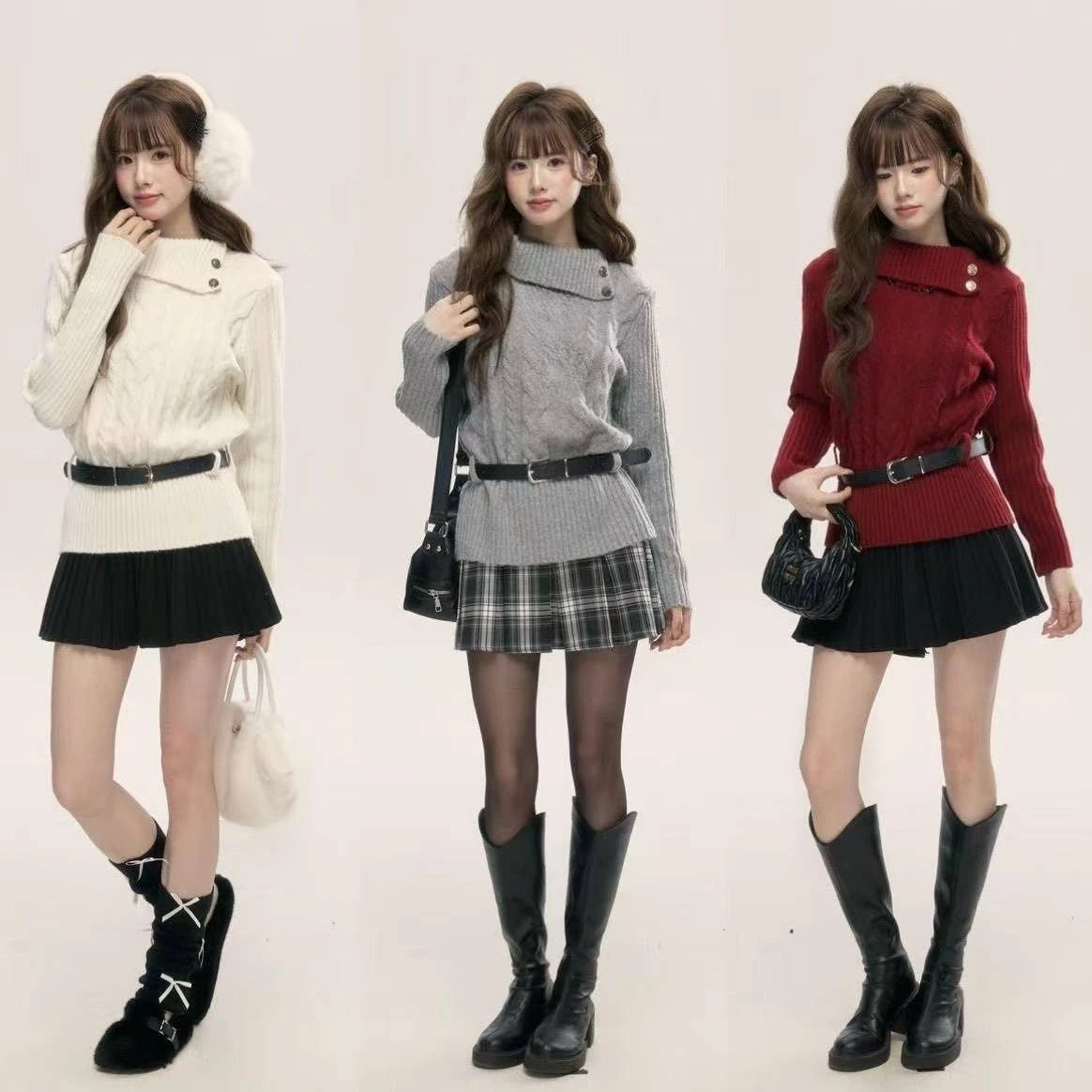 Preppy Style Sweet Knitted Sweater