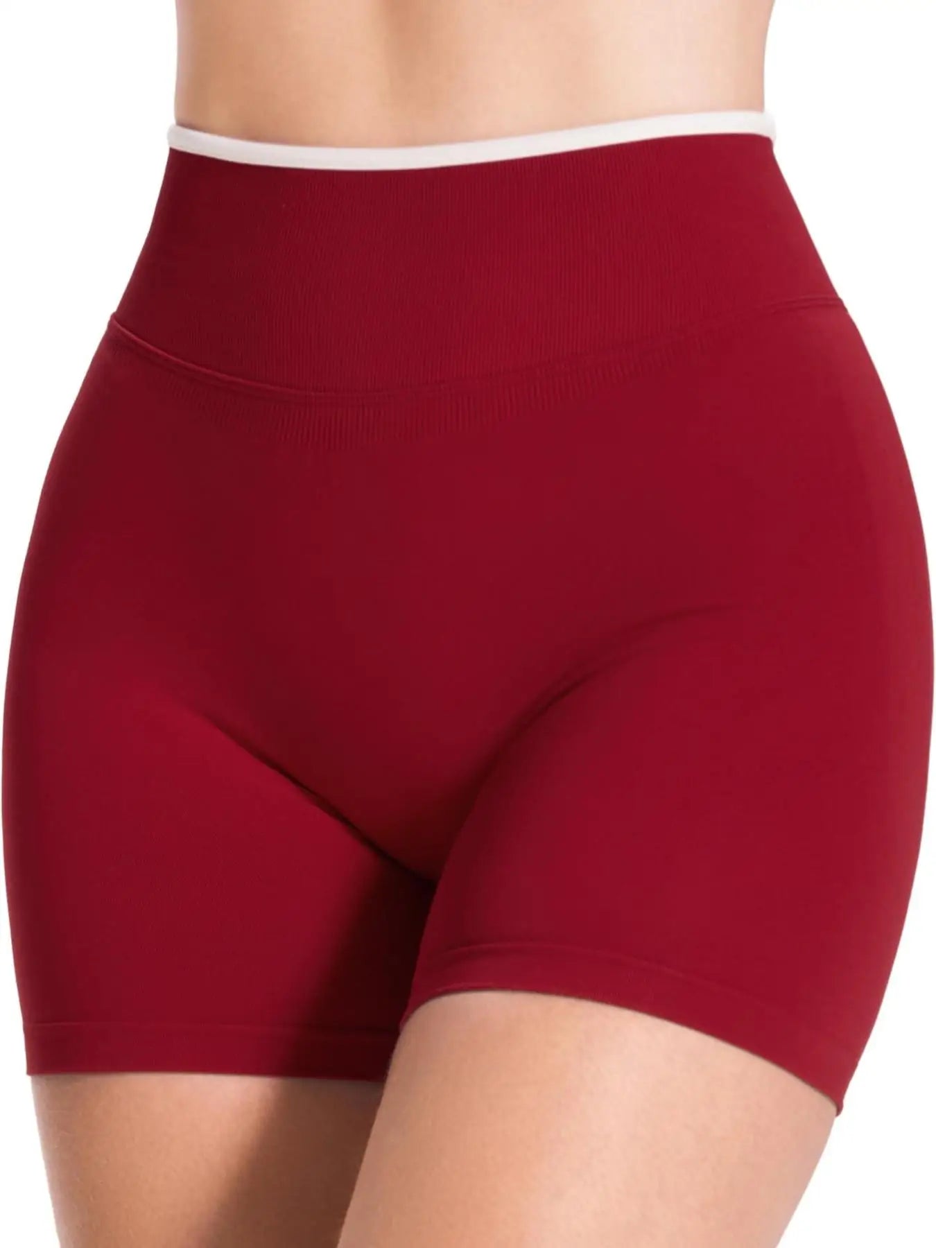 Seamless Color Lock Yoga Shorts, High Waist