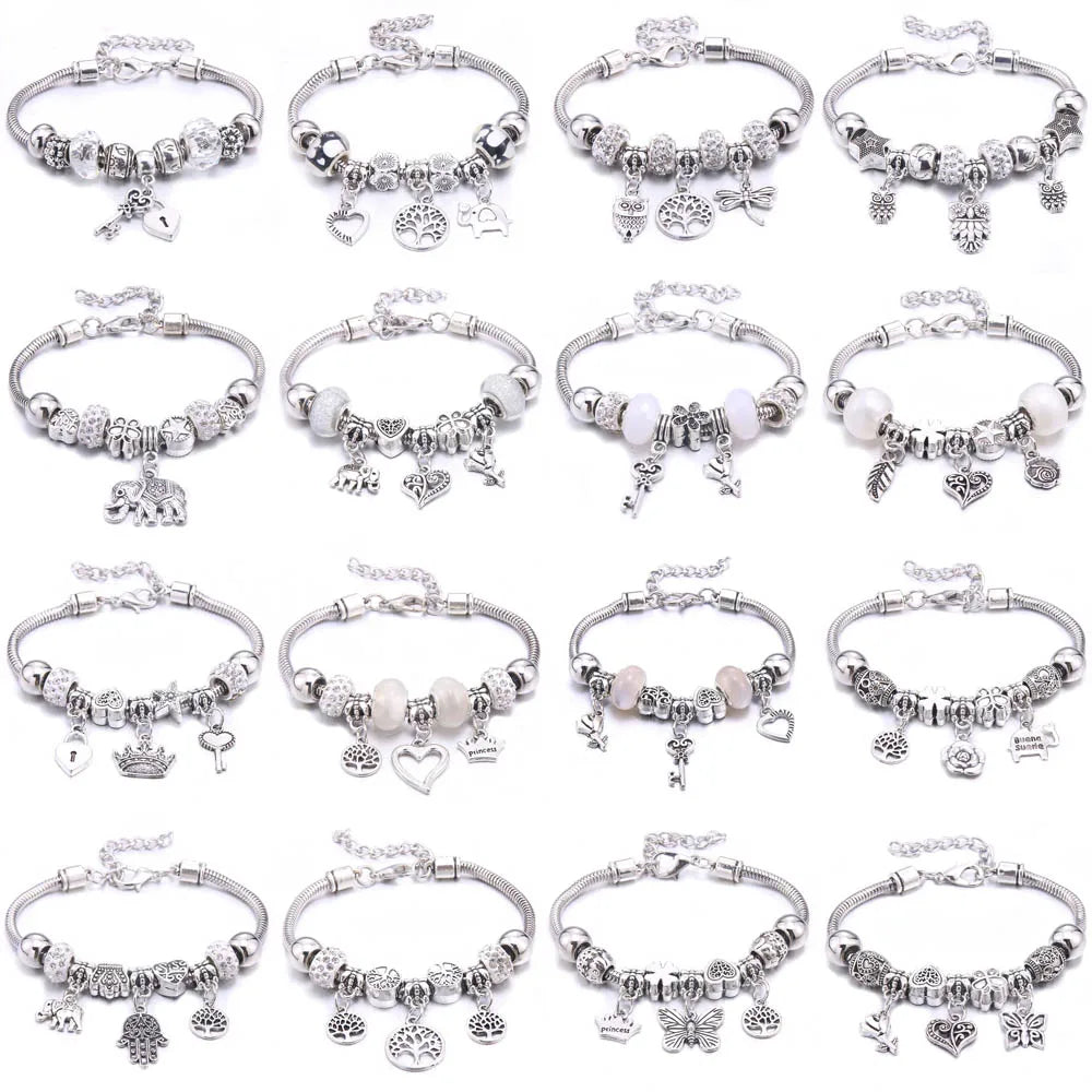 White Butterfly Charm Bracelet & Bangles