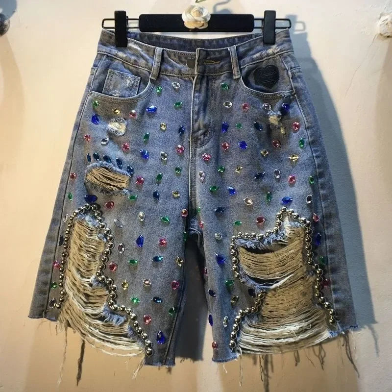 Short Pants High Waist Jeans Hole Shorts