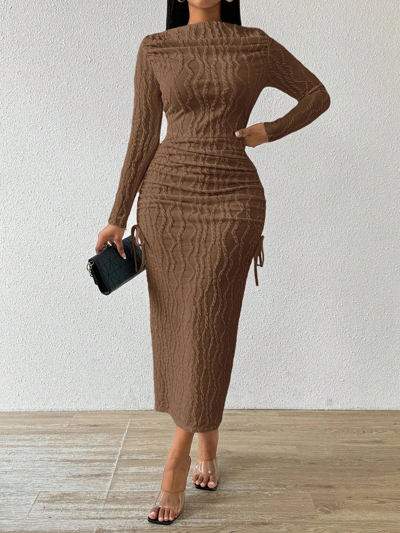 Lady Boat Neck White Dress