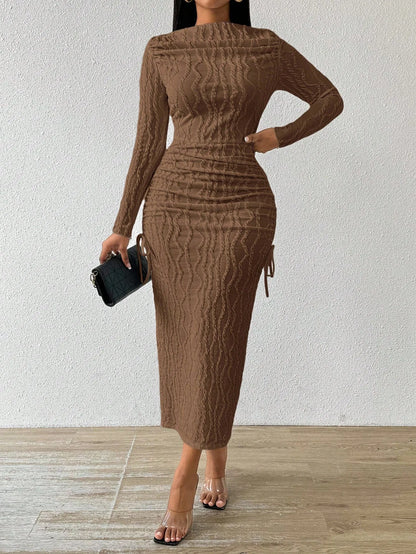 Lady Boat Neck White Dress