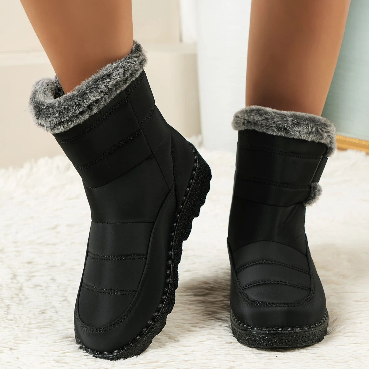 New Faux Fur Long Plush Snow Boots