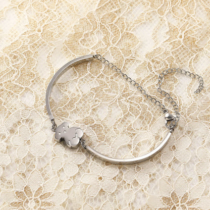 Bear Bracelet Stud Earrings Necklace Set,