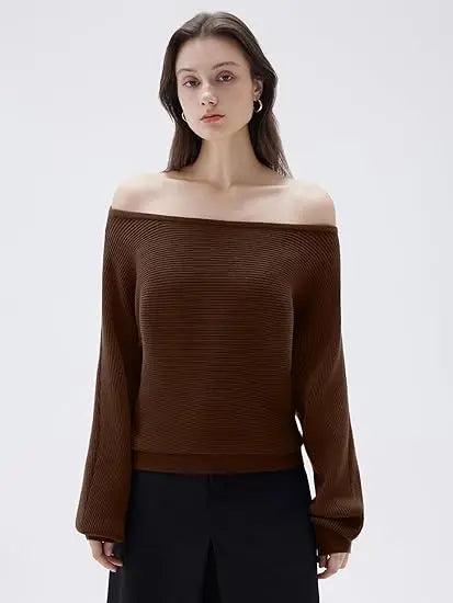 Cashmere Oversized Off Shoulder Pullover Sweaters