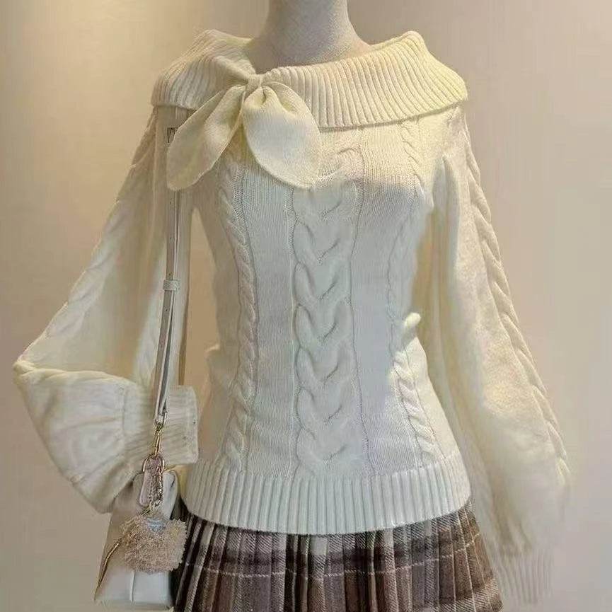 Preppy Style Sweet Knitted Sweater