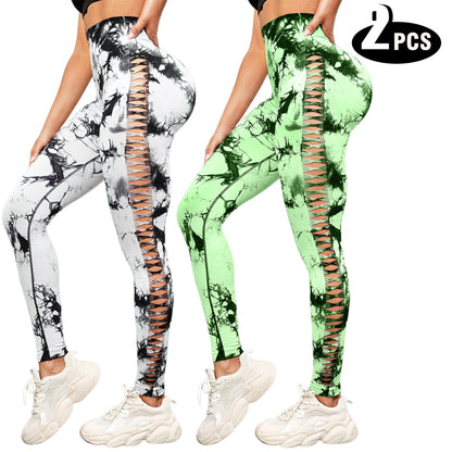 2 Pack High Waisted Sexy Butt Lifting Yoga Leggings