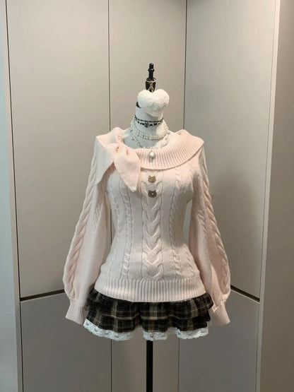 Preppy Style Sweet Knitted Sweater