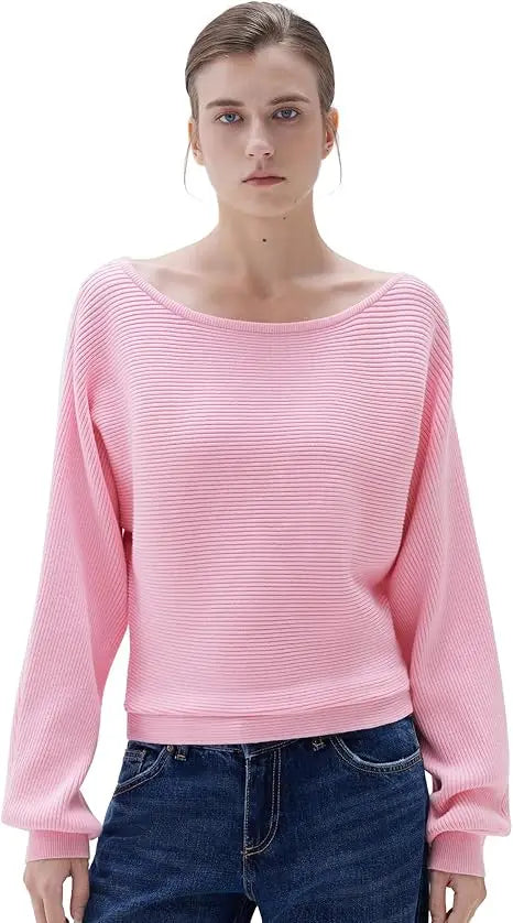 Cashmere Oversized Off Shoulder Pullover Sweaters