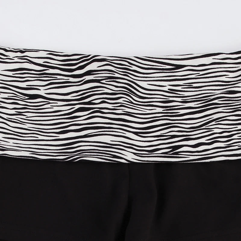 SUCHCUTE  Casual Zebra Print Elastic Shorts